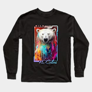 Polar Bear  Animal Discovery Adventure Nature Planet Earth Paint Long Sleeve T-Shirt